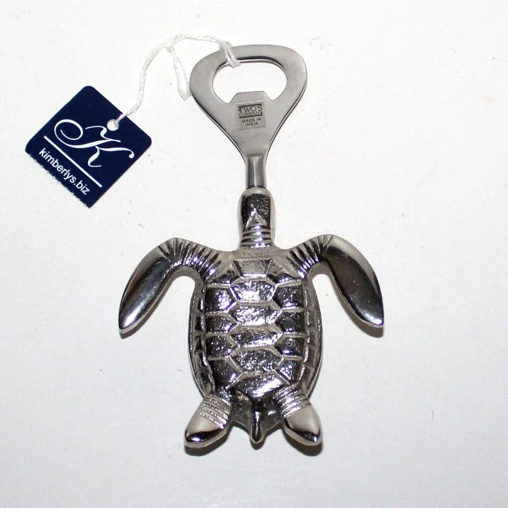 Two’s Company Sea Turtle Bottle Opener NEW aluminum stainless steel coast decor